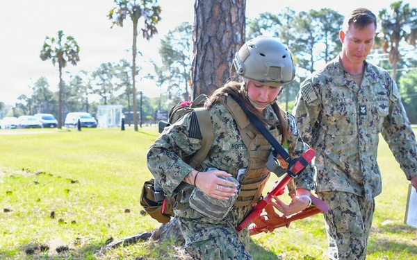 Hospital Corpsman 1st Class Austin Peevey Instructs TCCC FINEX, April 17, 2026