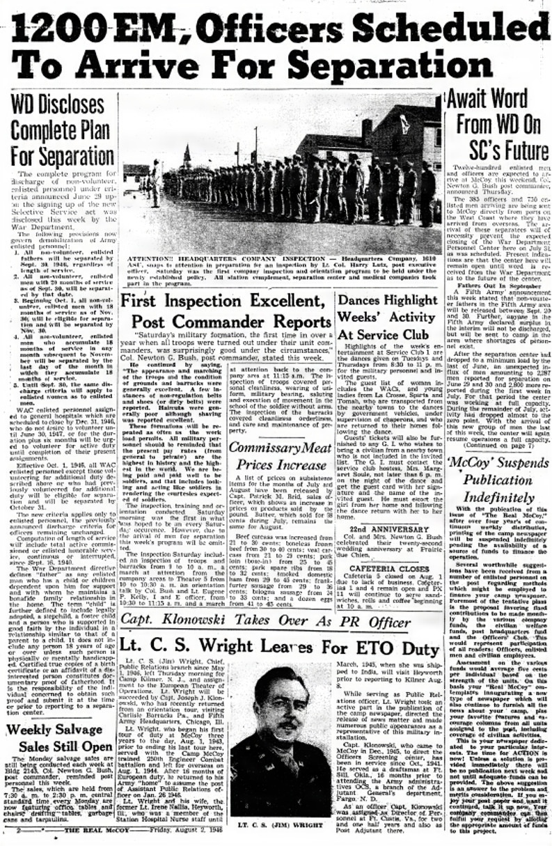 This Month in Fort McCoy History — August