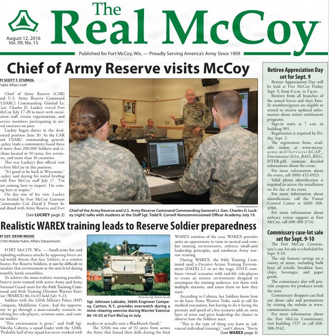 This Month in Fort McCoy History — August