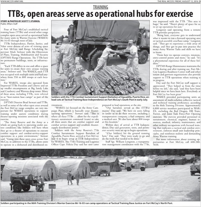 This Month in Fort McCoy History — August