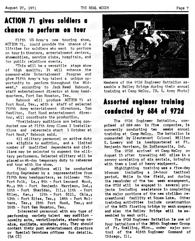 This Month in Fort McCoy History — August