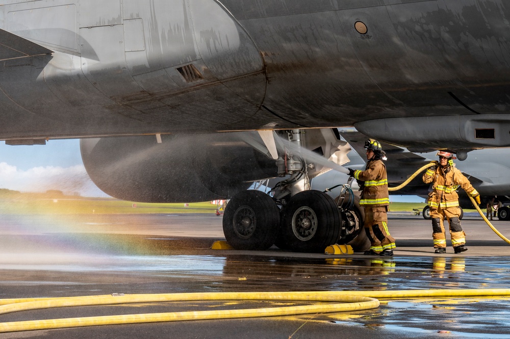 121 ARW and Lajes firefighters clean KC-46
