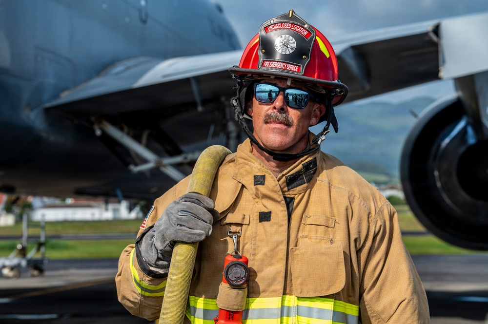 121 ARW and Lajes firefighters clean KC-46