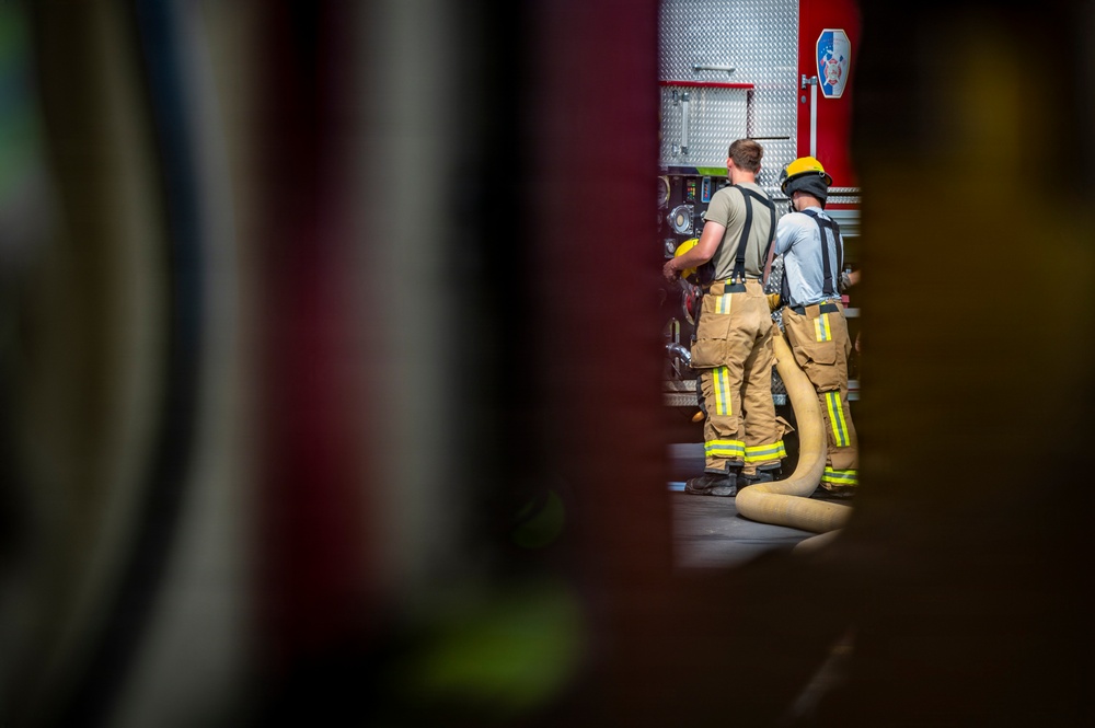 121 ARW and Lajes firefighters clean KC-46