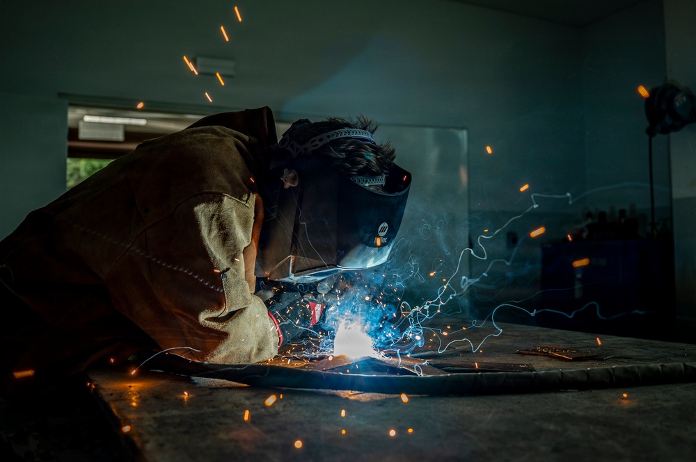 121 ARW practices welding at Lajes Field
