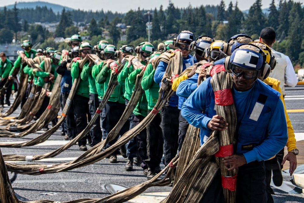 Ronald Reagan Sailors Conduct Flight Deck Training
