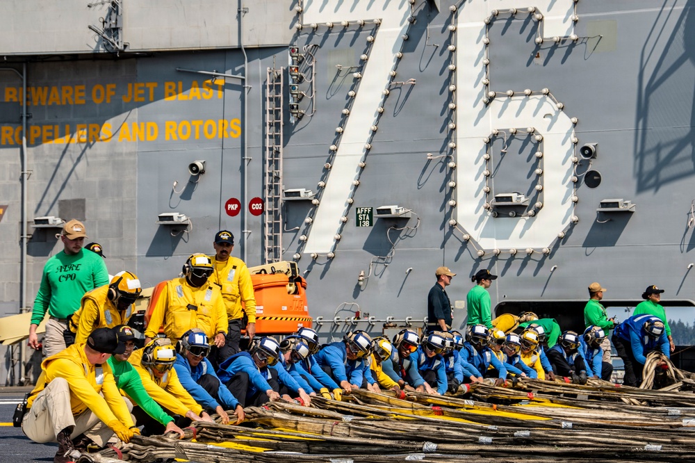 Ronald Reagan Sailors Conduct Flight Deck Training