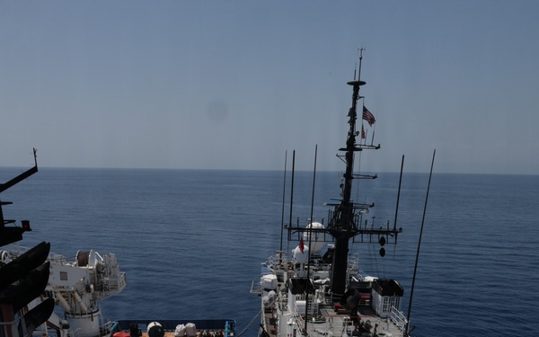 USCGC Forward and HSC Ocean conduct landmark replenishment at sea