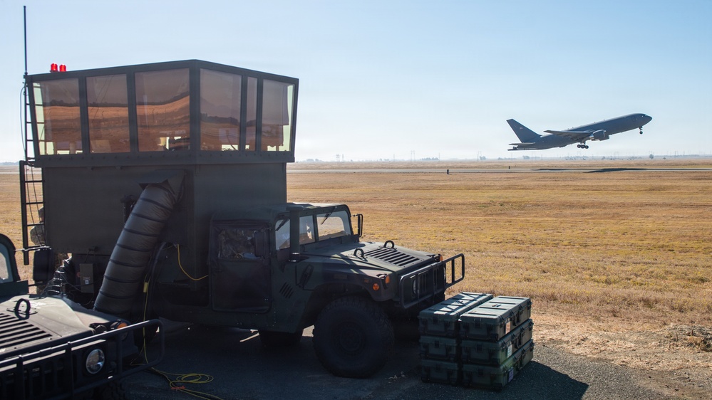 60th OSS Airmen operate mobile air traffic control tower