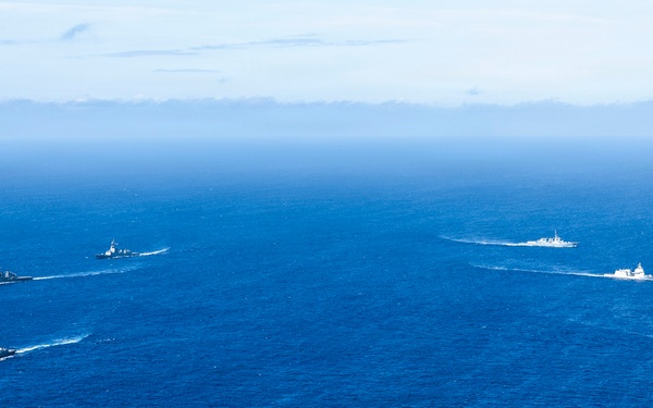 Multinational ships sail in formation during Pacific Dragon 2026