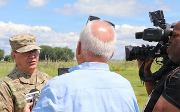 Rogers speaks to Media at Selfridge Runway Groundbreaking