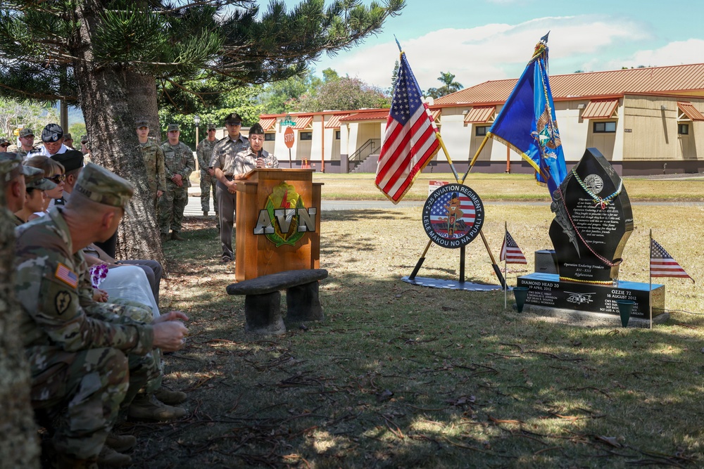 25th CAB holds Blackjack 556, Ozzie 72, and Army Aircraft #96-26699 Remembrance Ceremony