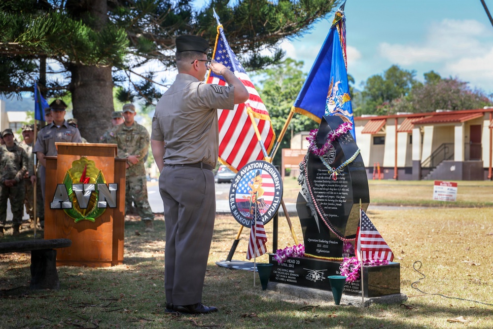 25th CAB holds Blackjack 556, Ozzie 72, and Army Aircraft #96-26699 Remembrance Ceremony