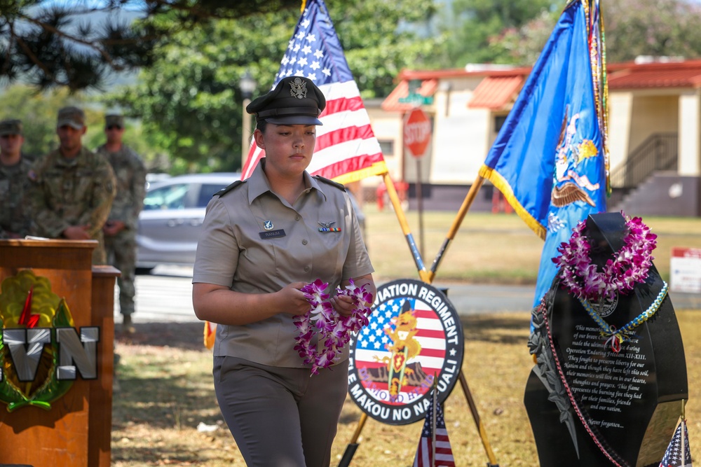 25th CAB holds Blackjack 556, Ozzie 72, and Army Aircraft #96-26699 Remembrance Ceremony