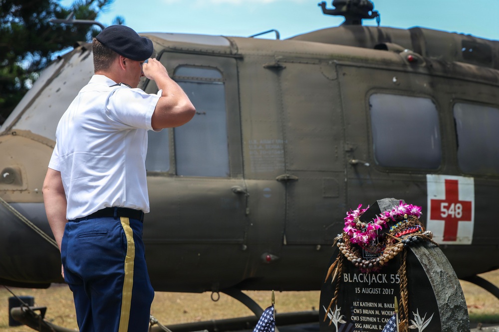 25th CAB holds Blackjack 556, Ozzie 72, and Army Aircraft #96-26699 Remembrance Ceremony