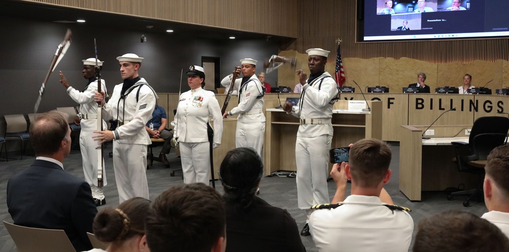 U.S. Ceremonial Guard performs at Billings City Council