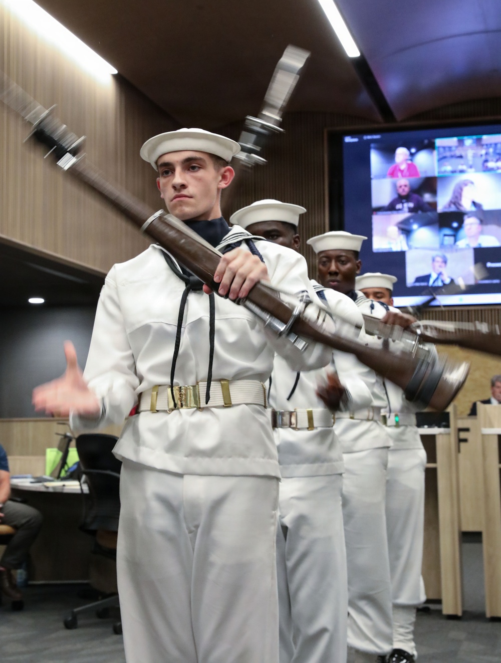 U.S. Ceremonial Guard performs at Billings City Council