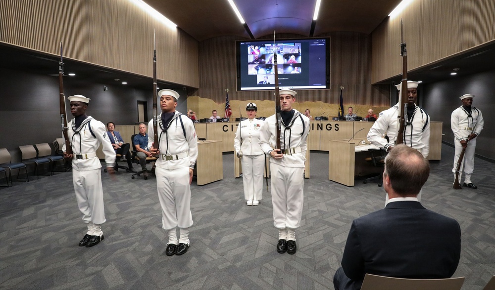 U.S. Ceremonial Guard performs at Billings City Council