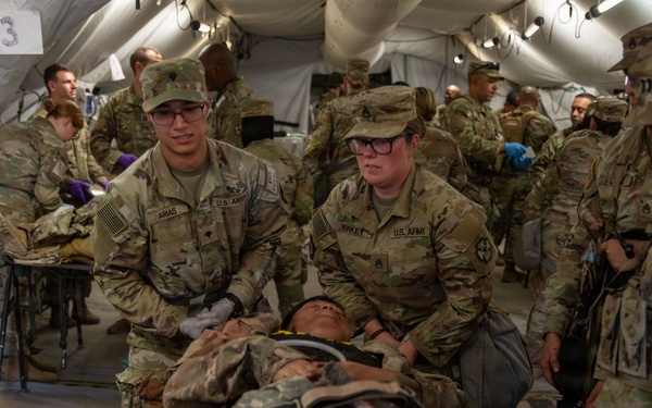 325th Field Hospital responds to simulated mass casualty event during Operation Bold Eagle's Exercise Global Medic 2026