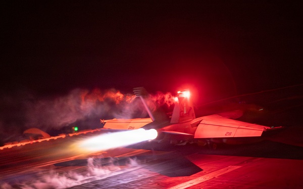 Abraham Lincoln Conducts Night Flight Operations
