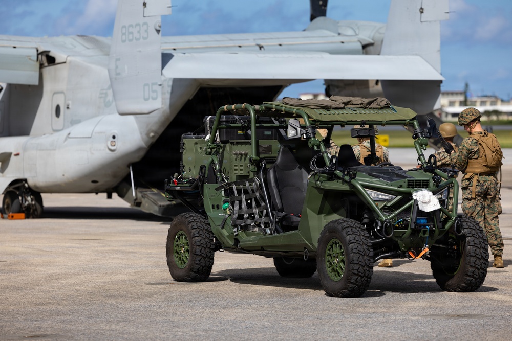 MASS-2 loads Ultra-Light Tactical Vehicles onto MV-22B Osprey in preparation for 31st MEU operations