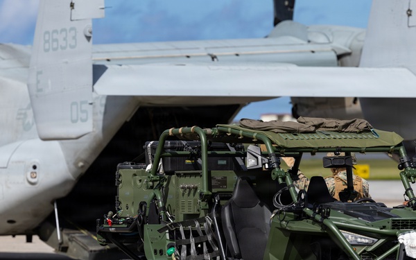 MASS-2 loads Ultra-Light Tactical Vehicles onto MV-22B Osprey in preparation for 31st MEU operations