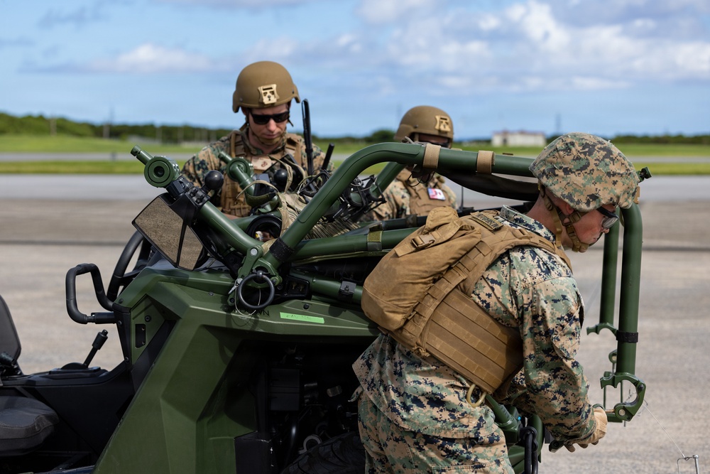 MASS-2 loads Ultra-Light Tactical Vehicles onto MV-22B Osprey in preparation for 31st MEU operations