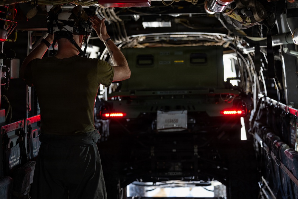 MASS-2 loads Ultra-Light Tactical Vehicles onto MV-22B Osprey in preparation for 31st MEU operations