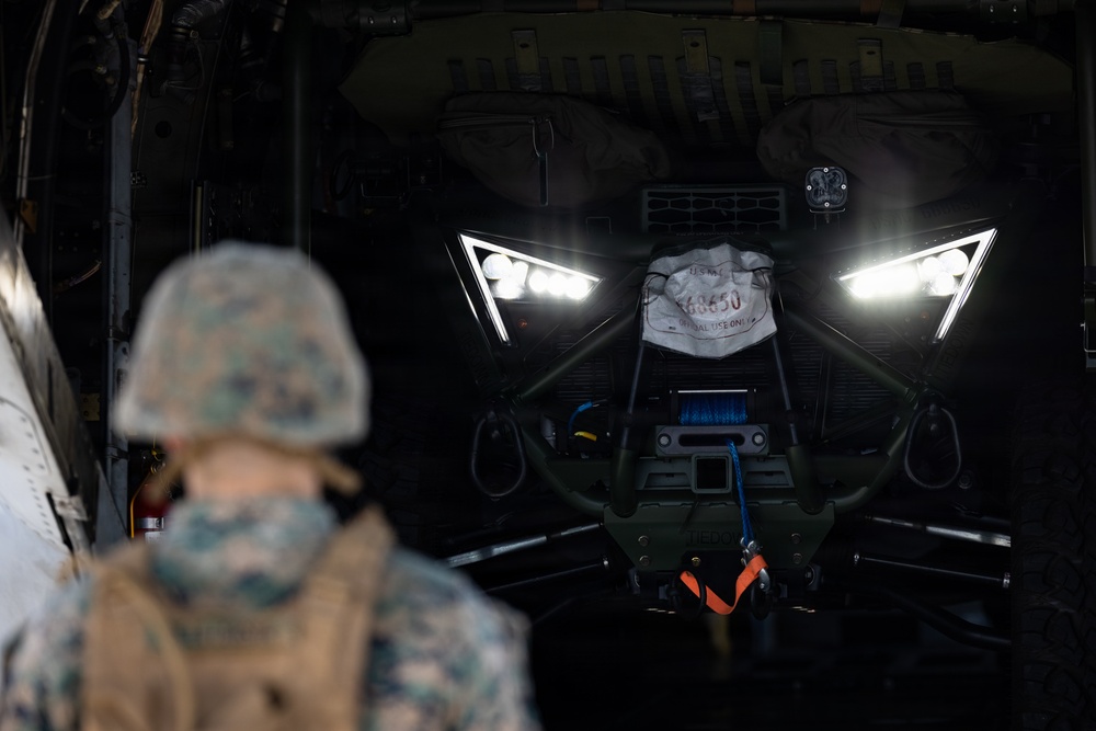 MASS-2 loads Ultra-Light Tactical Vehicles onto MV-22B Osprey in preparation for 31st MEU operations