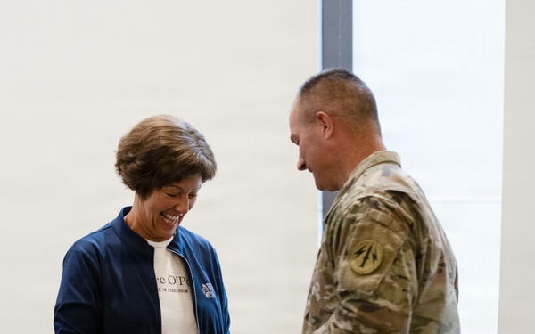 USAG Wiesbaden personnel recognized with coins by Senior Responsible Officer during CI2 Seminar