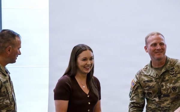 USAG Wiesbaden personnel recognized with coins by Senior Responsible Officer during CI2 Seminar