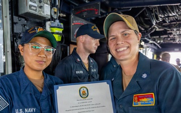USS Benfold Holds An All Hands Call