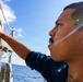 USS Benfold Conducts A Freshwater Washdown