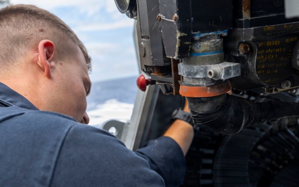 USS Benfold Sailors Maintain Weapon Systems