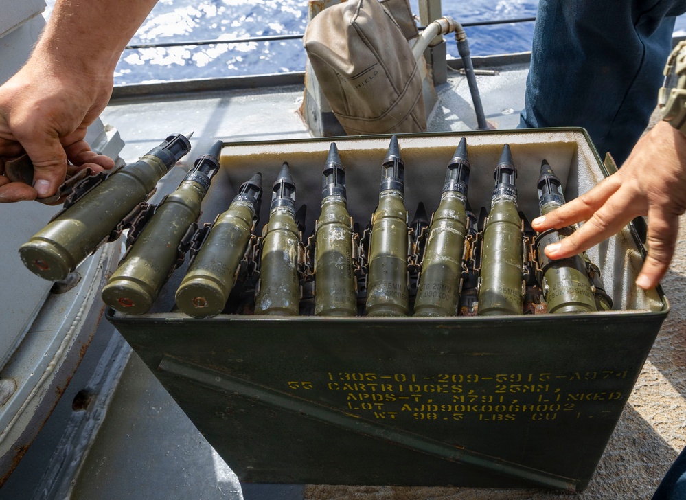 USS Benfold Sailors Maintain Weapon Systems