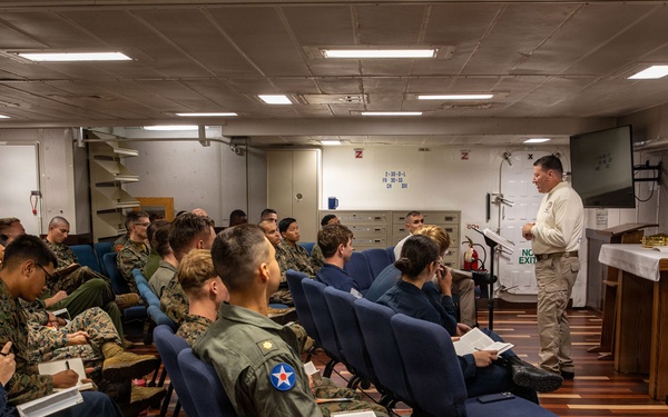 Religous Service Held Aboard USS Makin Island