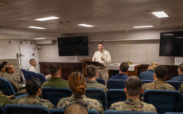 Religous Service Held Aboard USS Makin Island