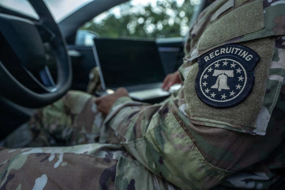 Staff Sgt. Christopher McNeil setting up to operate remotely