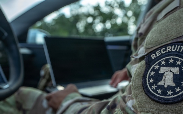 Staff Sgt. Christopher McNeil setting up to operate remotely