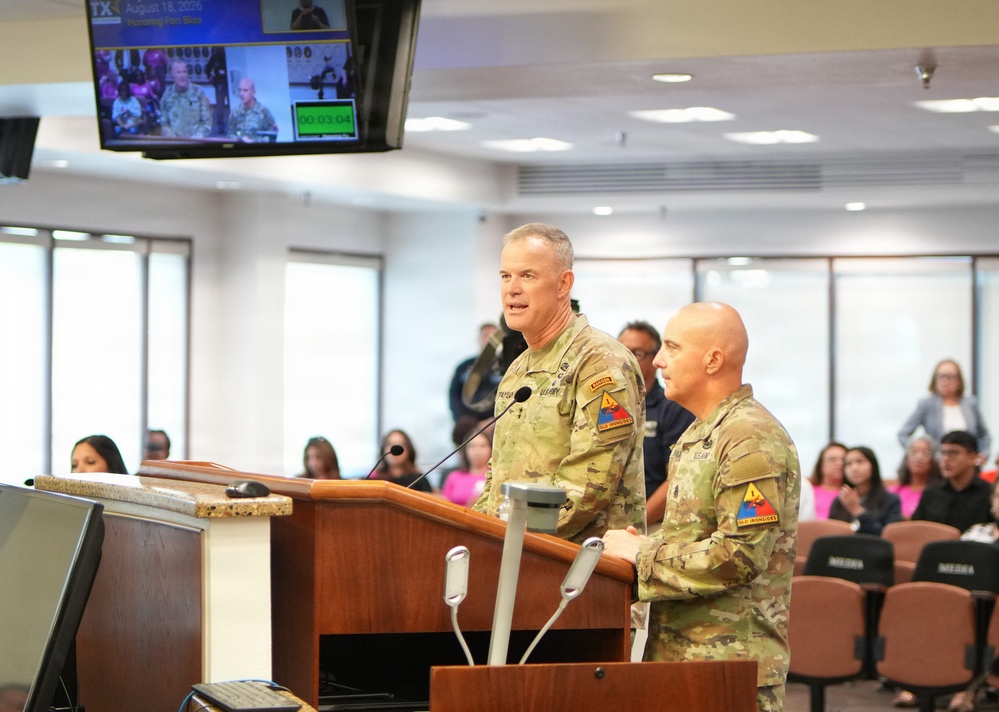 Fort Bliss is El Paso: 1st Armored Division leadership addresses City Council