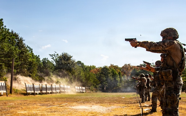 Competitors Take on Pistol 4 Stage During Machine Gun Championship