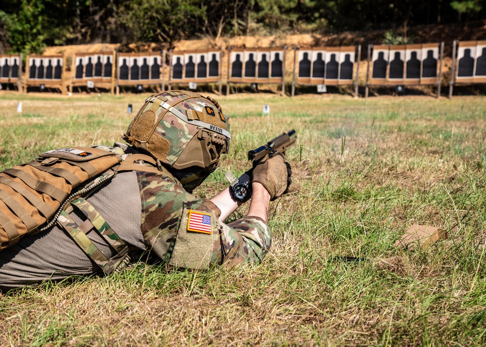 Competitors Take on Pistol 4 Stage During Machine Gun Championship