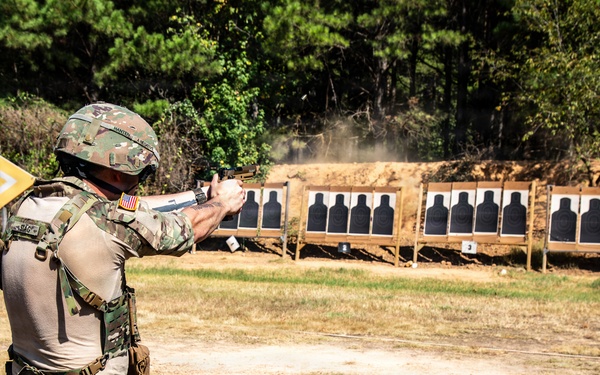 Competitors Take on Pistol 4 Stage During Machine Gun Championship