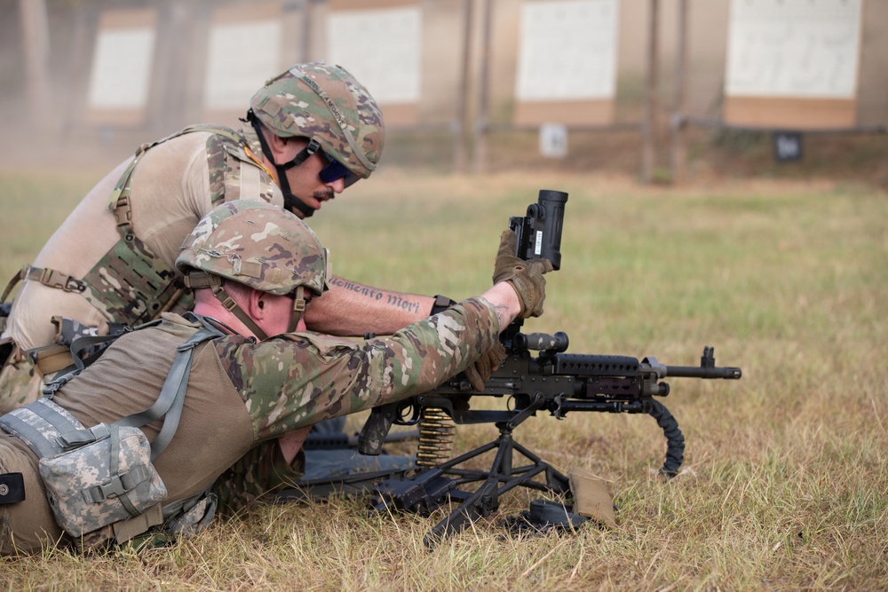 Competitors Open Machine Gun Championship with 10m Match
