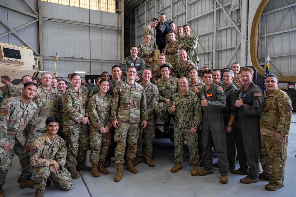 Secretary of War Pete Hegseth speaks with troops from Joint Base Graham in Charleston, SC