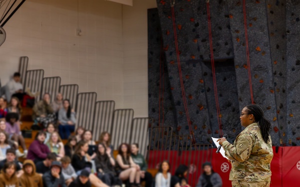 Logistics Officer Speaks with High School Students
