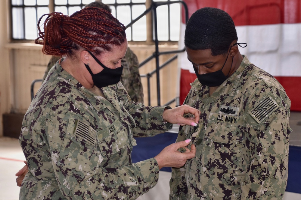 NAS Jacksonville Commanding Officer surprised Sailors today by promoting them through the Meritorious Advancement Program