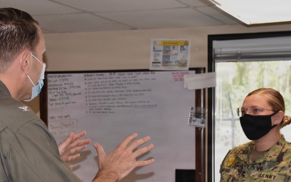 NAS Jacksonville Commanding Officer surprised Sailors today by promoting them through the Meritorious Advancement Program