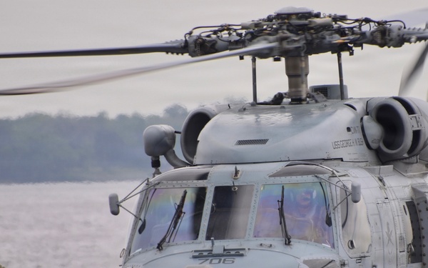 NAS Jacksonville Commanding Officer Capt. Brian Weiss flew his last flights in the MH-60R and the P-3C Orion