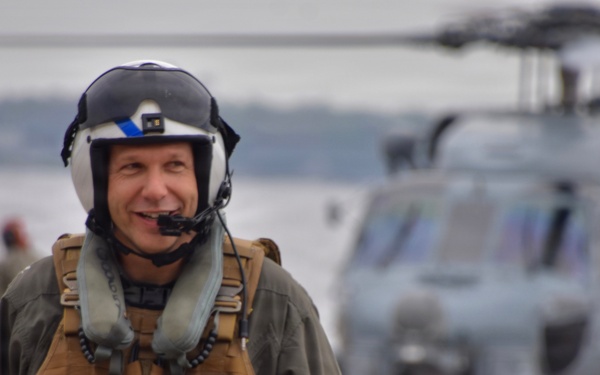 NAS Jacksonville Commanding Officer Capt. Brian Weiss flew his last flights in the MH-60R and the P-3C Orion